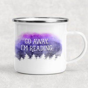 Gå bort, jag läser-mugg, boklig mugg, campingmugg, present till läsare, Bookstagram-mugg, campingbokälskare-mugg bild 6
