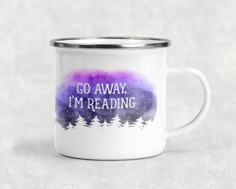 Gå bort, jag läser-mugg, boklig mugg, campingmugg, present till läsare, Bookstagram-mugg, campingbokälskare-mugg bild 6
