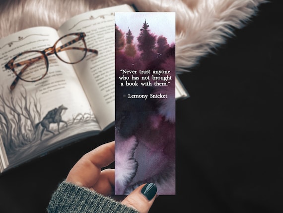 Bookish Quote Bookmark, Handmade Bookmark Watercolor Forest Print, Bookish Gift, Book Club Idea