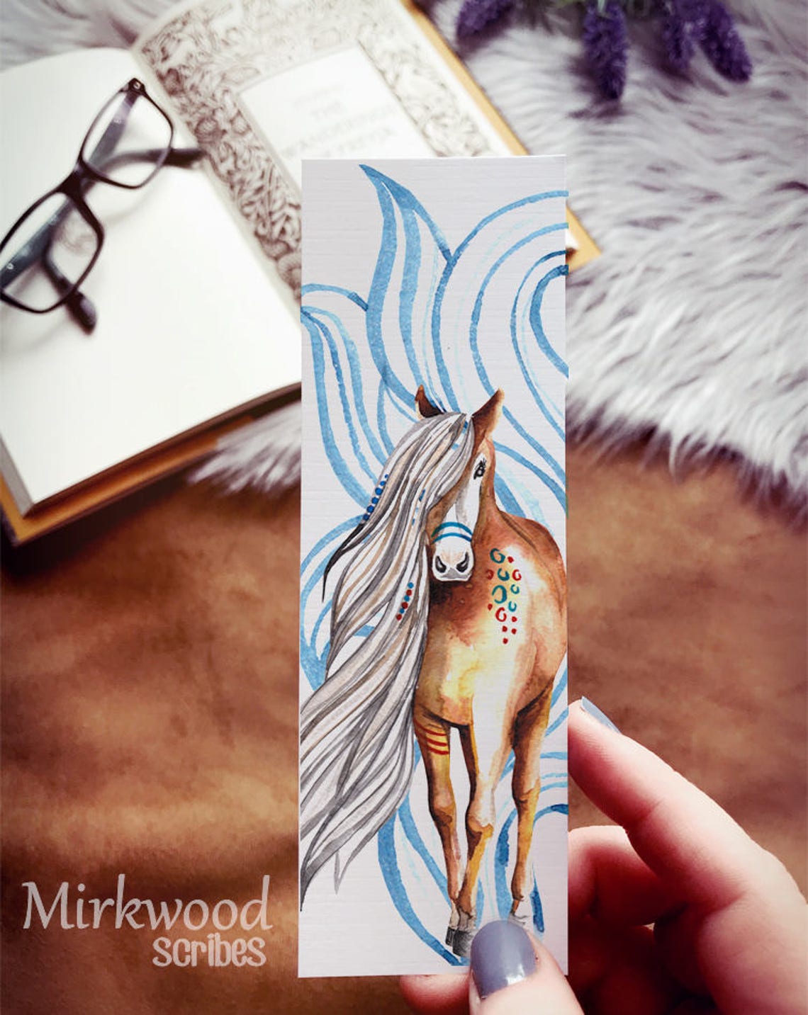 Watercolor Horse Bookmark Pretty Horse Bookmarker Horses Etsy