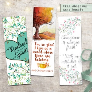 Anne of Green Gables Bookmark Bundle, Special Offer Pricing, World where there are Octobers, Kindred Spirits