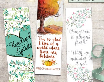 Anne of Green Gables Bookmark Bundle, Special Offer Pricing, World where there are Octobers, Kindred Spirits