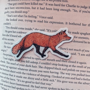 Vinyl Fox Sticker, Storybook Fox Vinyl Decal, Waterproof Running Fox Sticker, Laptop Decal, Fall Vibes Autumn Stickers