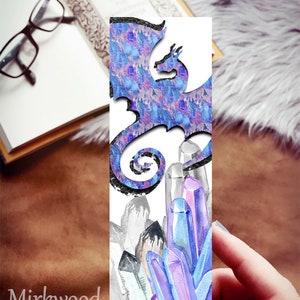 Dragon Bookmark, Crystal Dragon Fantasy Bookmark, Geek Gift