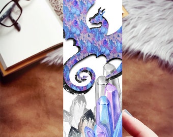 Dragon Bookmark, Crystal Dragon Fantasy Bookmark, Geek Gift