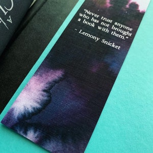 Bookish Quote Bookmark, Handmade Bookmark Watercolor Forest Print, Bookish Gift, Book Club Idea image 3