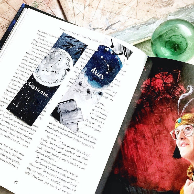 zodiac bookmarks instant download set of 48 printable