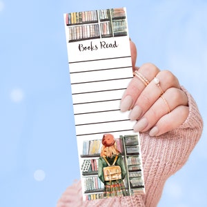 Book Tracker Bookmark, Bookshelf Girl Books I&#39;ve Read Bookmarks Single or Set, DIY Personalized Bookmark, Book Lover Gift