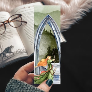 Elf Archer Watercolor Bookmark, Fantasy Reader Bookish Gift, Bookmark Set with Elves, Red Hair Elven Bookmarks