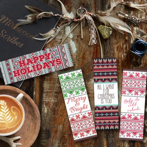 Christmas Gift, Christmas Sweater Bookmarks, Ugly Christmas Sweater Party Favors, Printable Christmas Bookmark, Swap Gift Holiday Bookmark