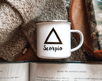 Scorpio Zodiac Mug, Scorpio Astrological Sign Camp Mug, Metal Fire Sign Mug, Scorpio Gift