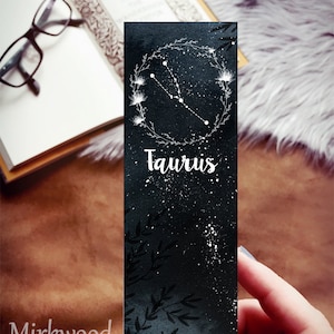 Taurus Zodiac Bookmark, Taurus Astrology Star Sign Bookmark for Books, Gift for Taurus