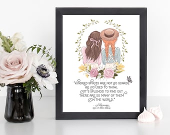 Anne of Green Gables Printable Wall Art, Kindred Spirits Literary Quote DIY Print, Bookish Home Decor