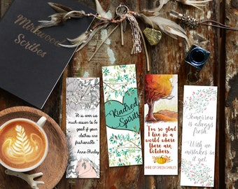 Printable Anne of Green Gables Bookmarks, A World Where we Have Octobers, Kindred Spirits, No Mistakes Yet