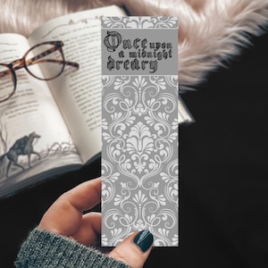 Edgar Allen Poe The Raven Nevermore Bookmark, Once Upon A Midnight Dreary, Literary Gift, Literary Bookmark, Gothic Poetry Handmade