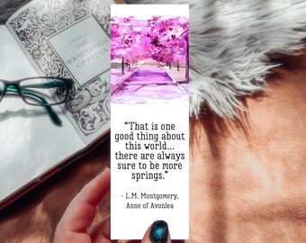 Anne of Avonlea Spring Quote Bookmark, Watercolor Anne of Green Gables Linen Paper Bookmarker, Literary Classic Quote