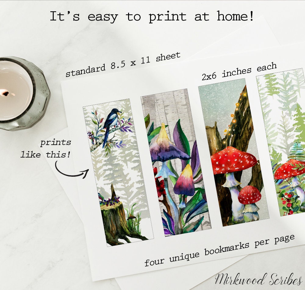 Merricat's Mushroom Bookmark, Free PDF Printable – The House That