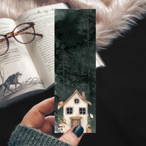 Fairy Cottage Snail Bookmark, Watercolor Bookworm Gift, Handmade Forest Gift for Self-Care Enthusiasts, Mushroom Bookish Summer Bookmark Set