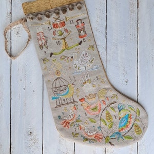 12 DAYS of CHRISTMAS Stocking.  PDF Cross stitch chart / pattern - Instant download.