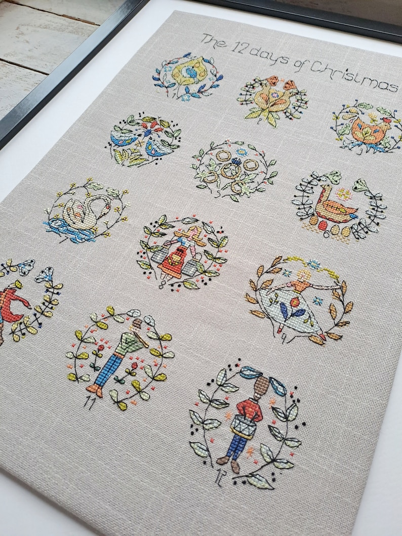 12 DAYS of CHRISTMAS PDF Cross Stitch Chart / Pattern - Instant ...