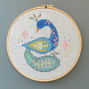 STOLZE PFAU - PDF Kreuzstichvorlage / Muster - Sofort download