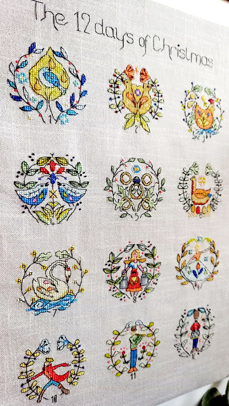 12 DAYS of CHRISTMAS PDF Cross Stitch Chart / Pattern - Etsy