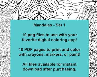 Mandala Coloring Pages | Print & Color | Digital Coloring Files