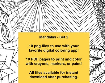 Mandala Coloring Pages | Print & Color | Digital Coloring Files