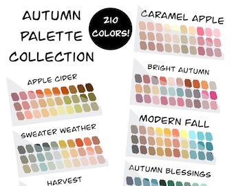 Autumn Collection of Procreate Palettes | Procreate Color Swatch Bundle