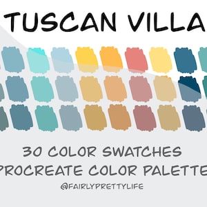 Tuscan Villa Color Palette | Procreate Palette | Color Swatch