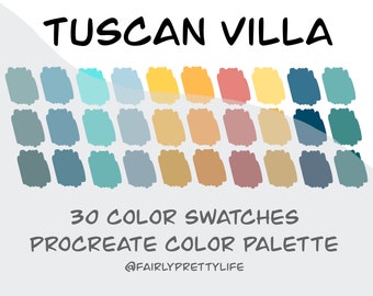 Tuscan Villa Color Palette: 30 Procreate Swatches (Digital Download)