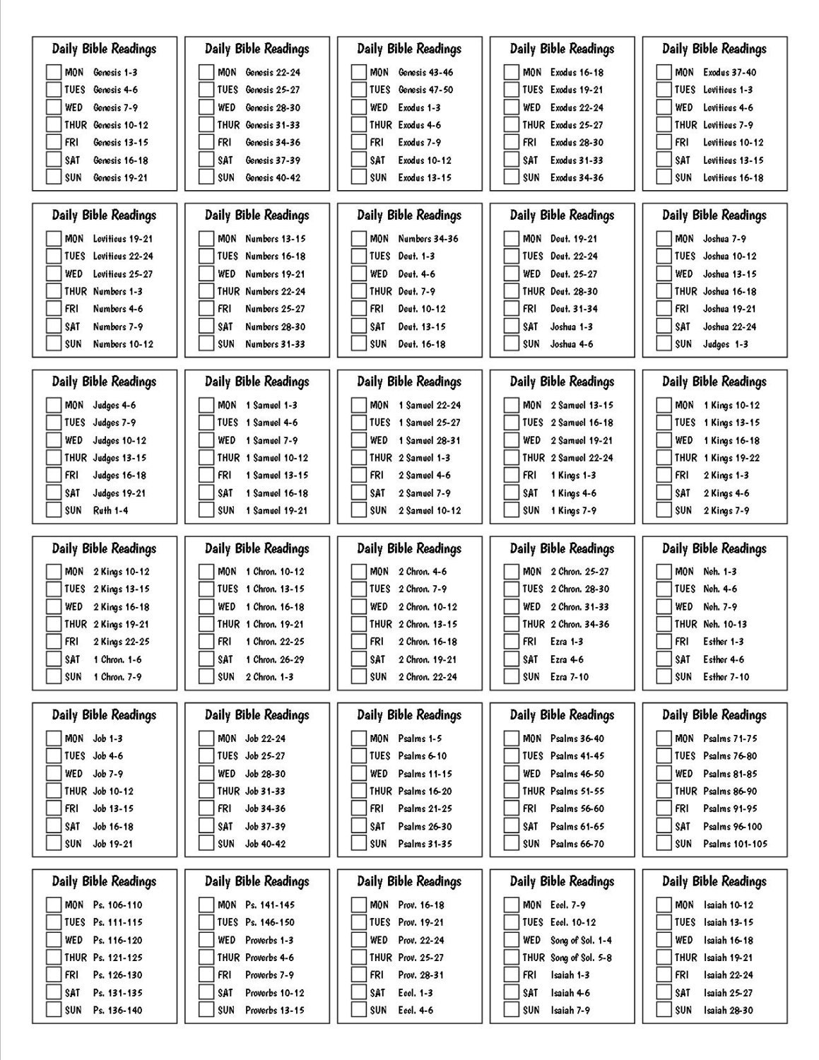 Printable Bible Reading Plan Cover to Cover Bible Reading in Etsy