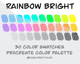 Rainbow Bright Color Palette | Procreate Palette | Color Swatch