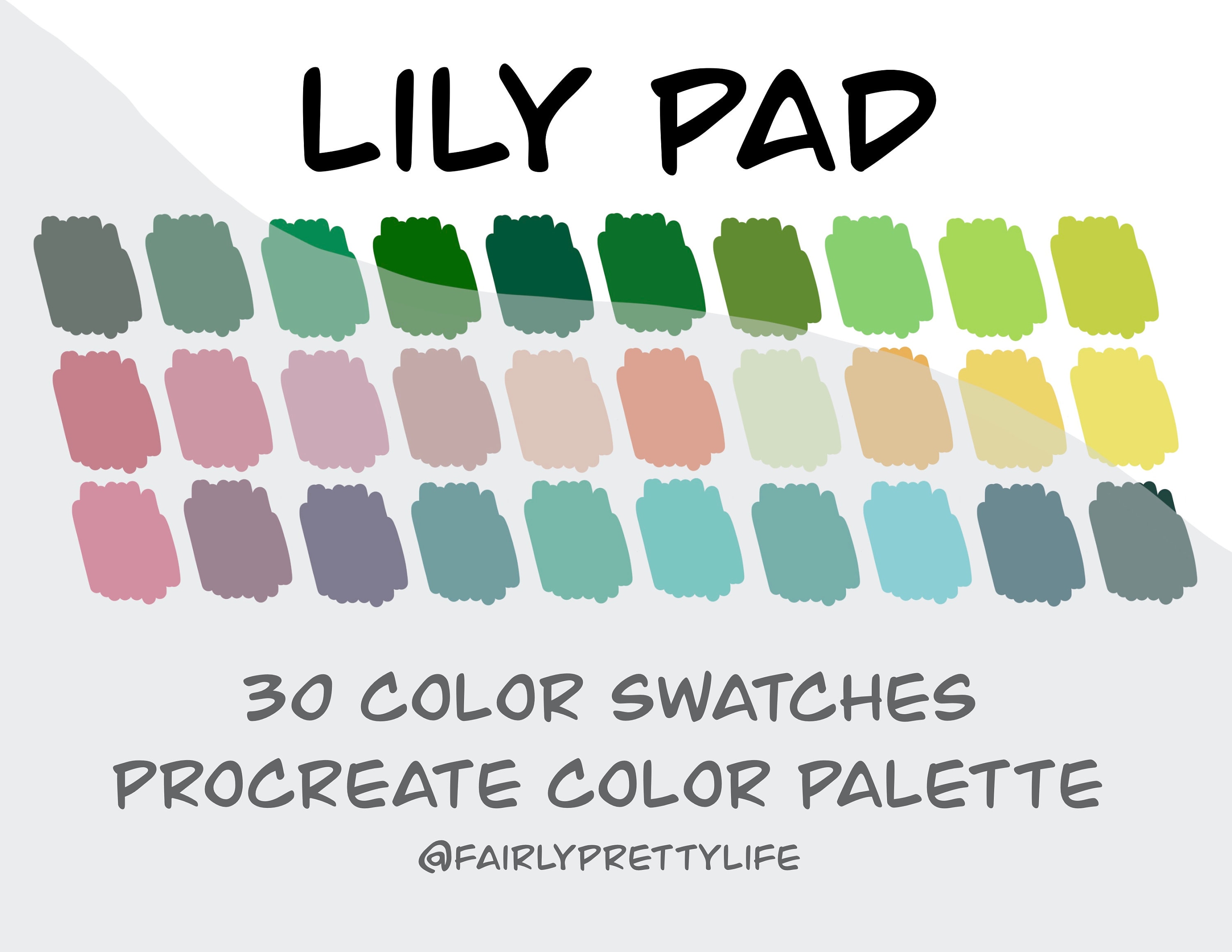 Lily Pad Color Palette | Procreate Palette | Color Swatch