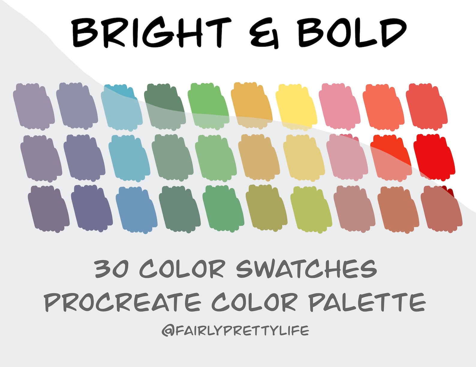 Bright & Bold Color Palette Procreate Palette Color Swatch Etsy