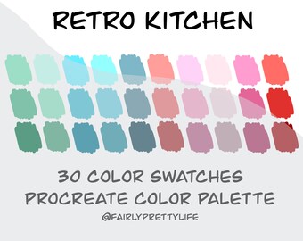 Retro Kitchen Color Palette | Procreate Palette | Color Swatch