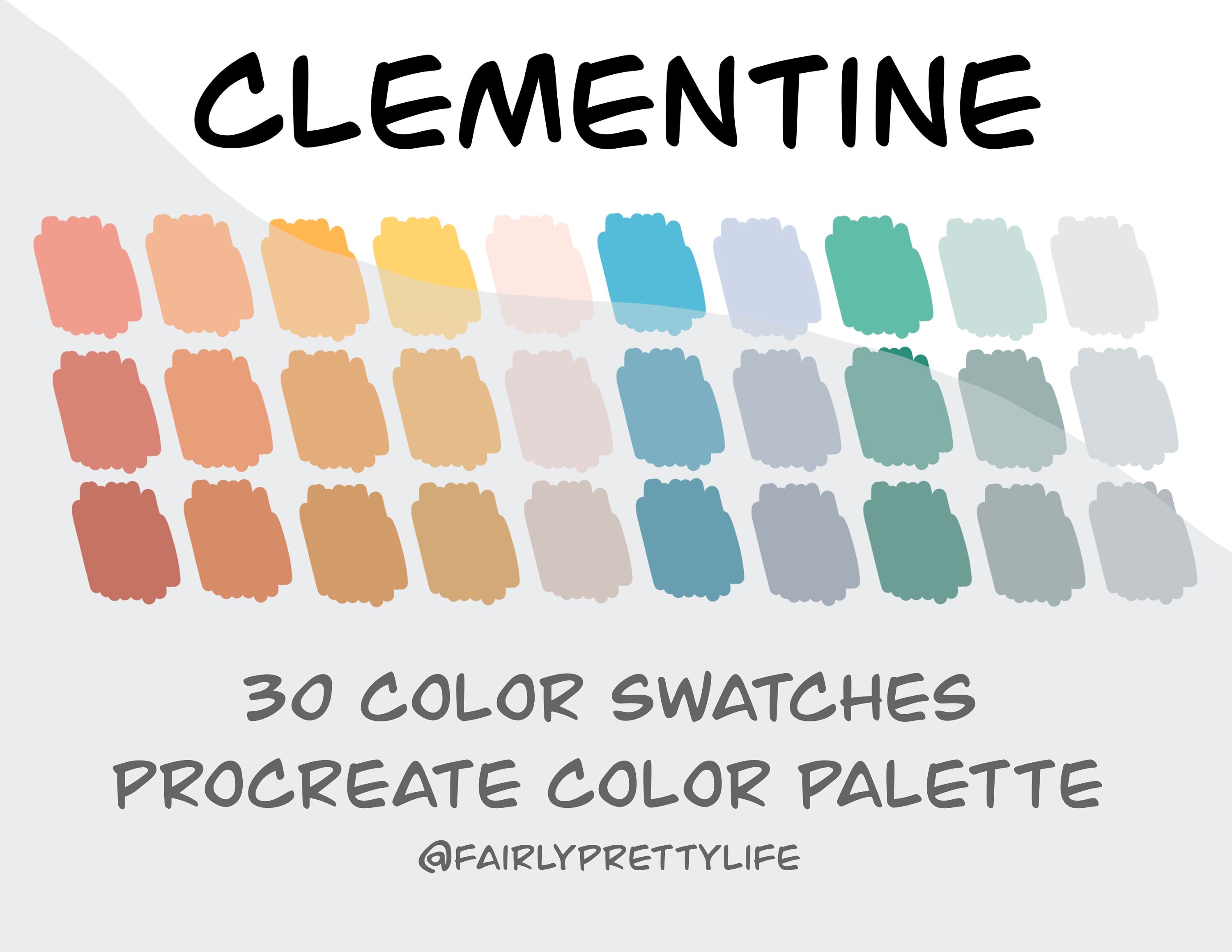 Clementine Color Palette Procreate Color Palette Color Etsy