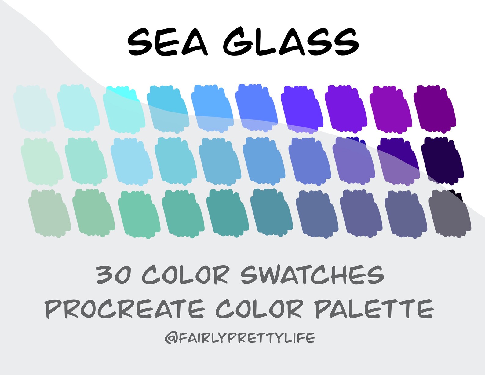 Sea Glass Color Palette Procreate Palette Color Swatch Etsy