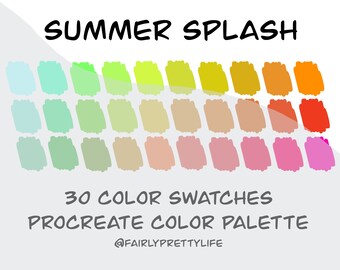 Summer Splash Color Palette | Procreate Palette | Color Swatch
