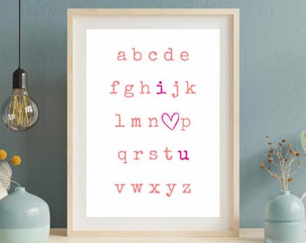 I Love You Alphabet Print: Valentine's Day Decor (SVG, PNG, PDF Files