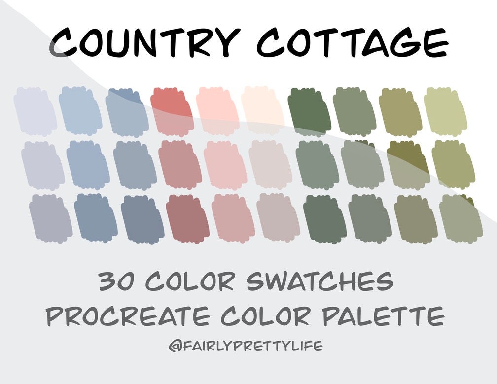 Country Cottage Color Palette Procreate Palette Color - Etsy UK