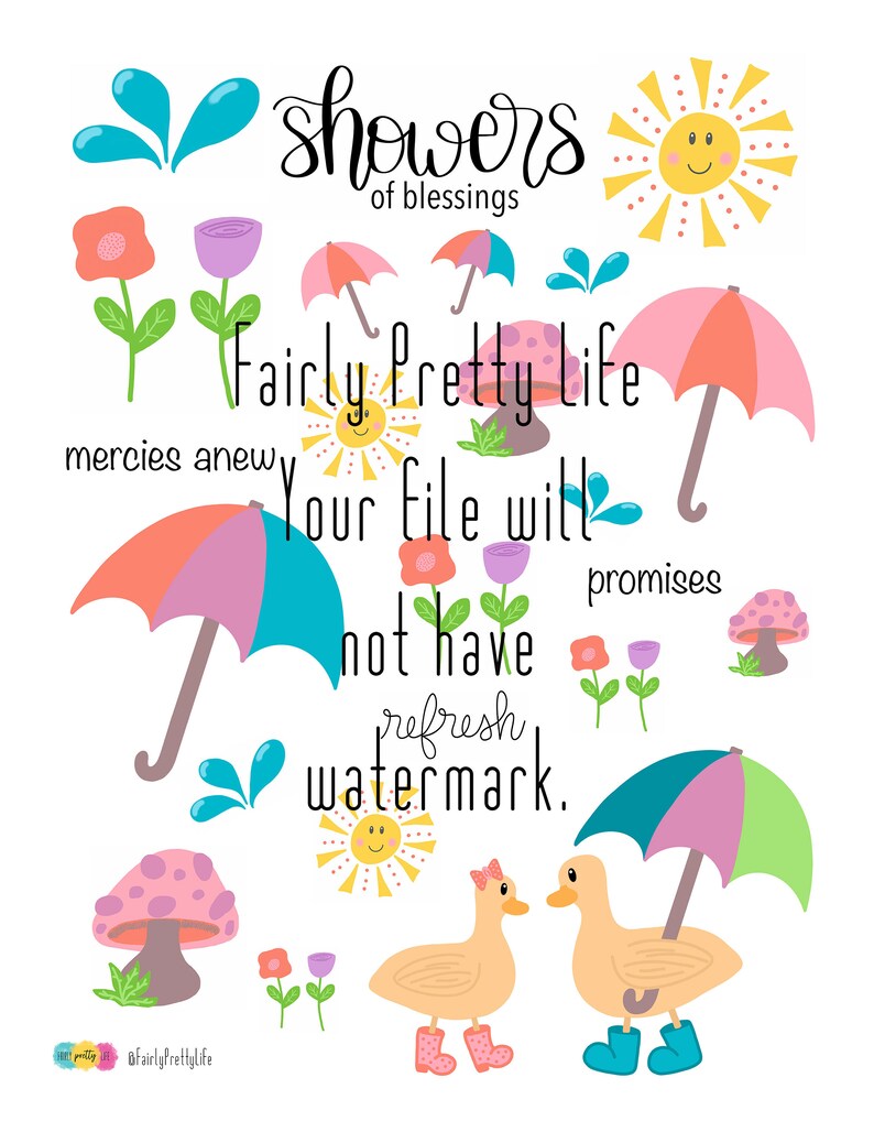 Printable Showers of Blessings Set Bible Journaling Etsy