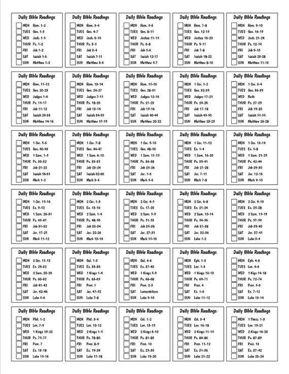 Printable Image of Bible Reading Plan 8