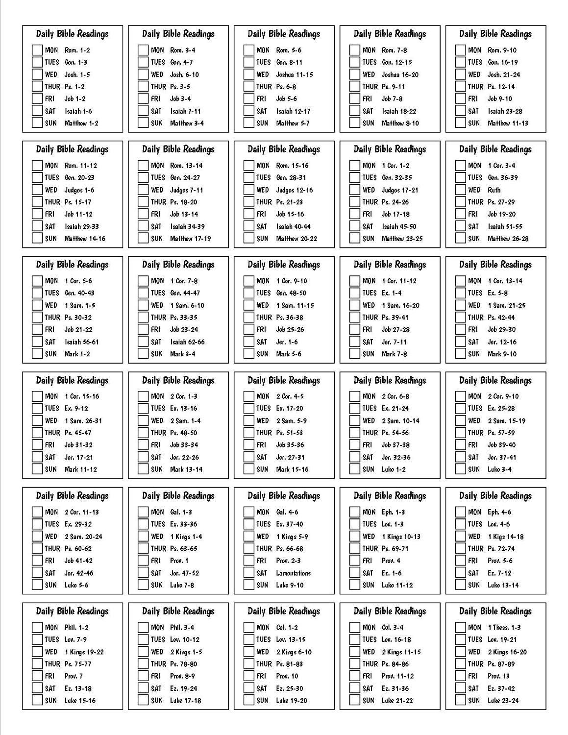 The Bible Recap Printable Reading Plan