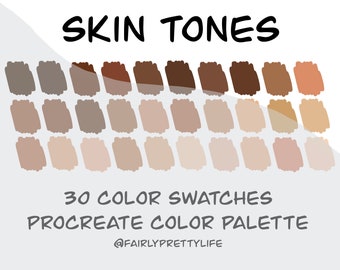 Skin Tones Procreate Palette: 30 Color Swatch (Digital Download)
