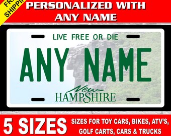 Custom Hampshire State License Plate NH Replica Auto Tag Any Text Personalized Novelty Sign
