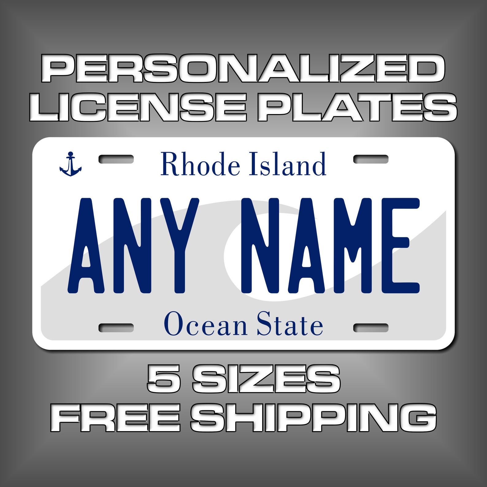Personalized Rhode Island Novelty License Plates 5 Sizes for Etsy