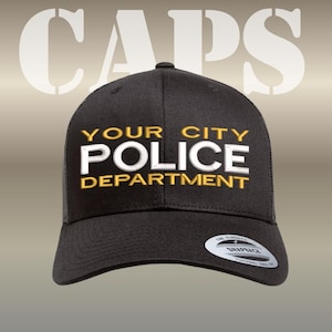Police Custom Embroidered Flexfit Cap Hat Personalized with your department name Free Shipping