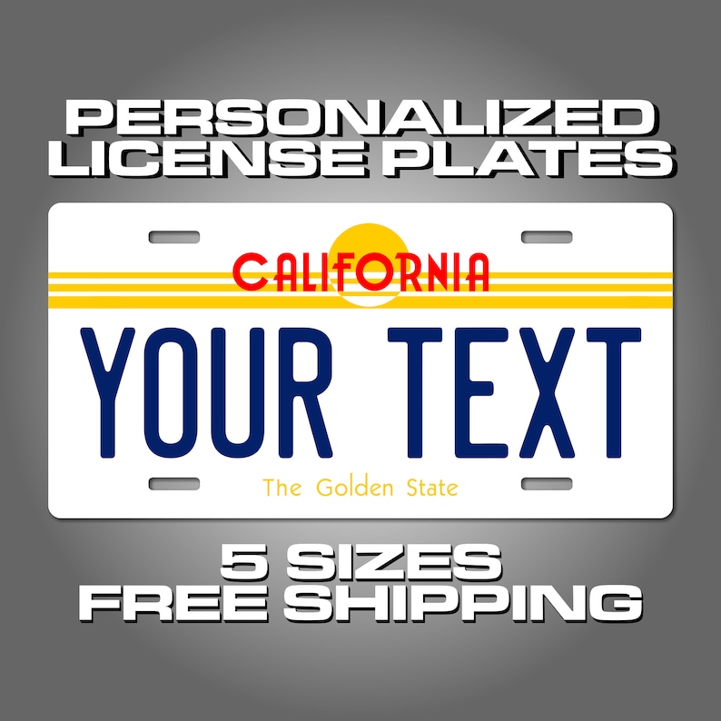 Personalized California Novelty License Plates 5 Sizes for Etsy