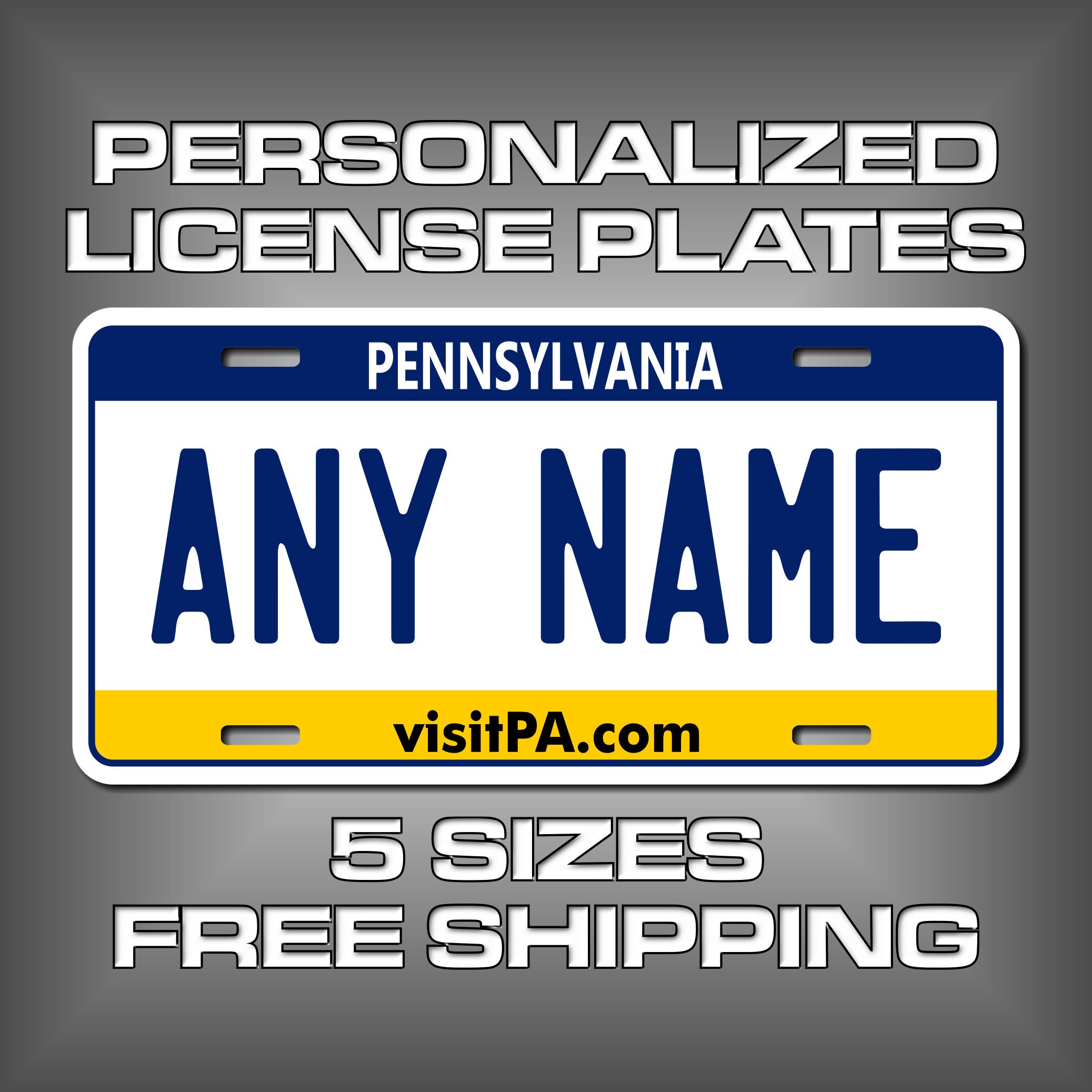 Personalized Pennsylvania Novelty License Plates 5 Sizes for Etsy